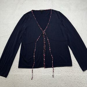 Vintage Escada Women's 44 (US Large) Silk Blend V-Neck Button Cardigan Sweater